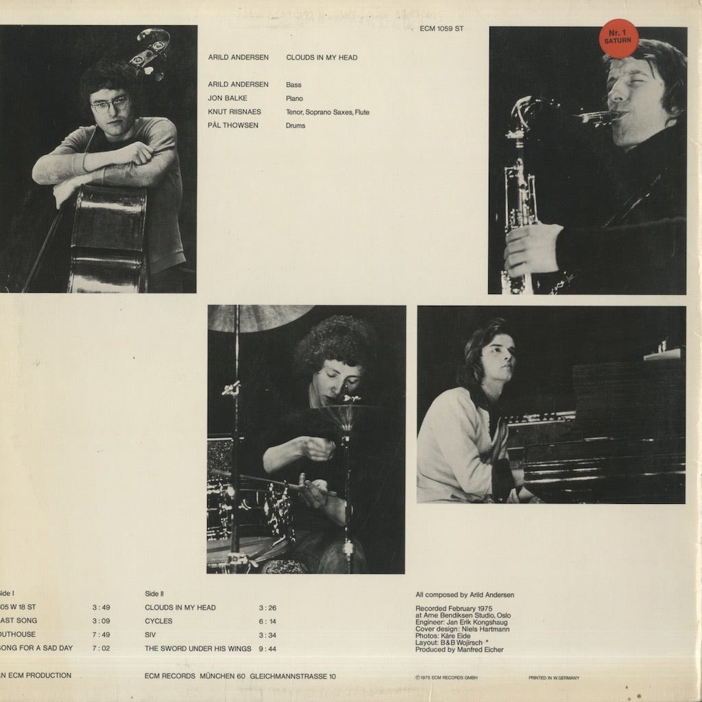 Arild Andersen / アリルド・アンデルセン /  Clouds In My Head (ECM 1059 ST)