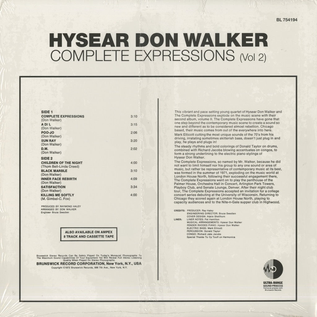 Hysear Don Walker  / ハイゼア・ドン・ウォーカー / Complete Expressions (Vol.2)