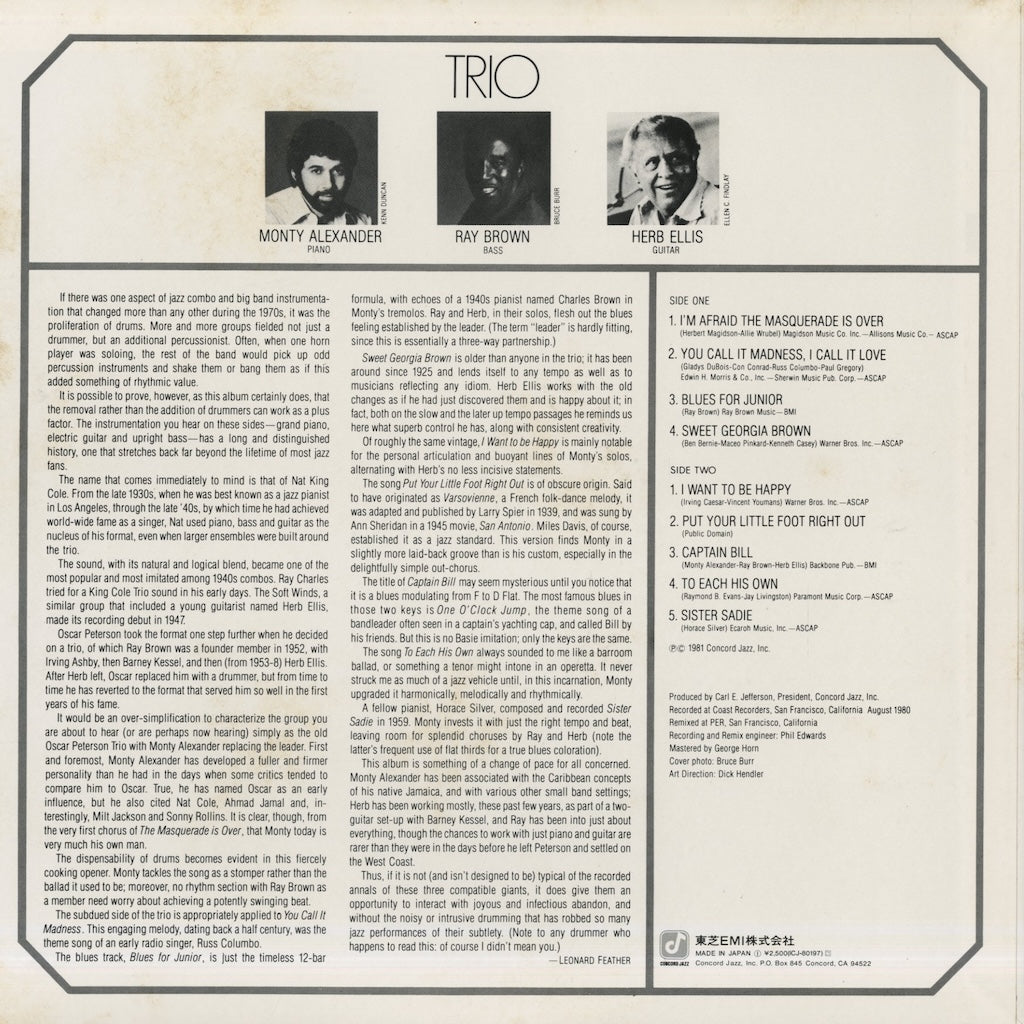 Monty Alexander / モンティ・アレキサンダー / Trio (ICJ80197)