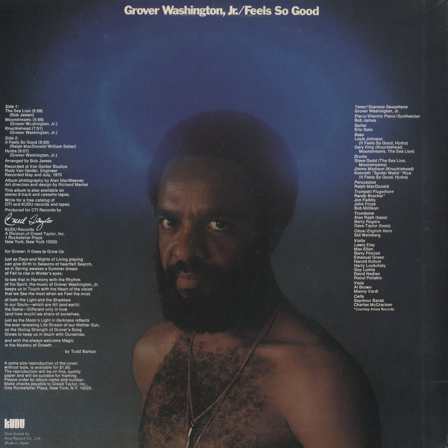 Grover Washington Jr. / グローヴァー・ワシントン・ジュニア / Feels So Good (LAX3213)