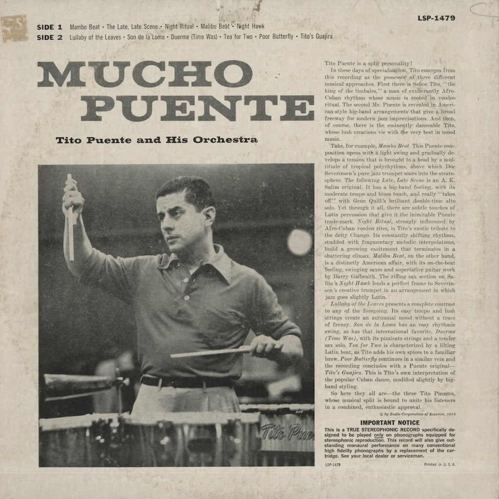 Tito Puente - Mucho Puente (LSP-1479) LP 1958 US RCA｜中古LP
