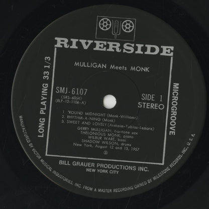 Thelonious Monk And Gerry Mulligan / セロニアス・モンク　ジェリー・マリガン / Mulligan Meets Monk (SMJ-6107)