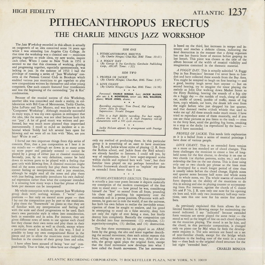 Charles Mingus / チャールズ・ミンガス / Pithecanthropus Erectus (P-7508A)