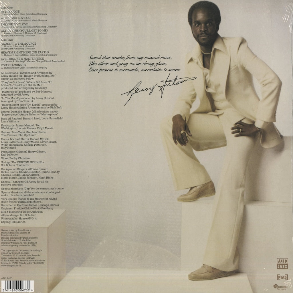 Leroy Hutson『Closer To The Source』2018年UK Acid Jazz LP（AJXLP425）シカゴ・ソウル名盤 back