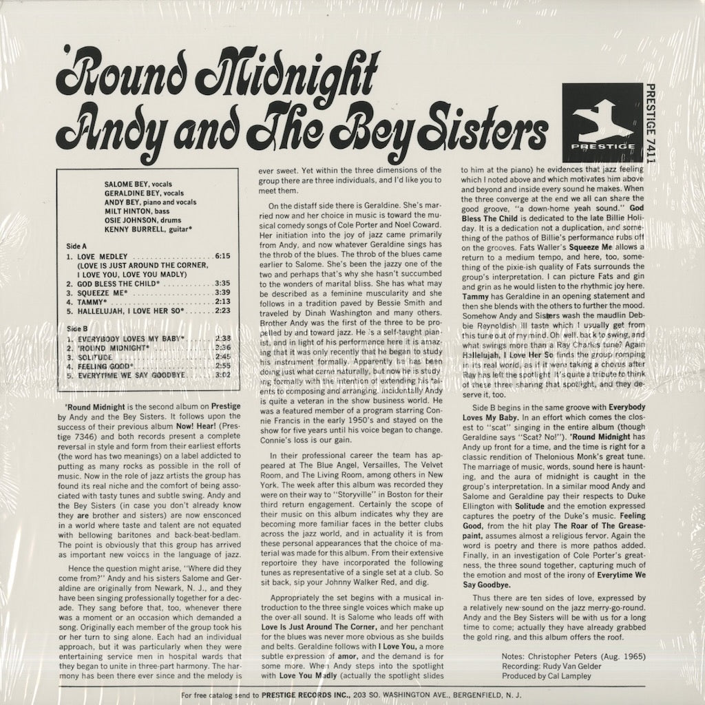 Andy And The Bey Sisters / アンディ・アンド・ザ・ベイ・シスターズ / 'Round Midnight