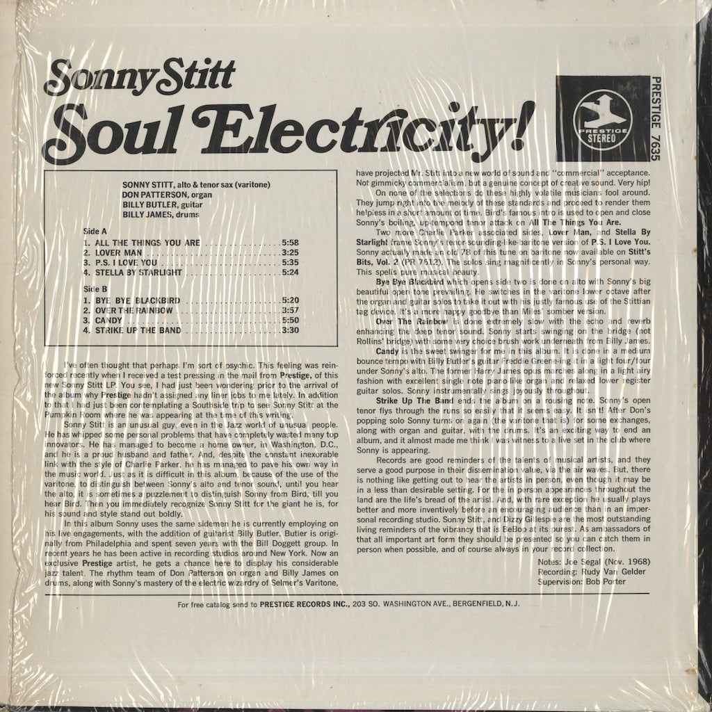 Sonny Stitt / ソニー・スティット / Soul Electricity! (PR7635)