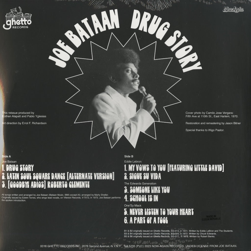 Joe Bataan – Drug Story (NA5235) LP 2024 US Now Again Records | 新品LP back