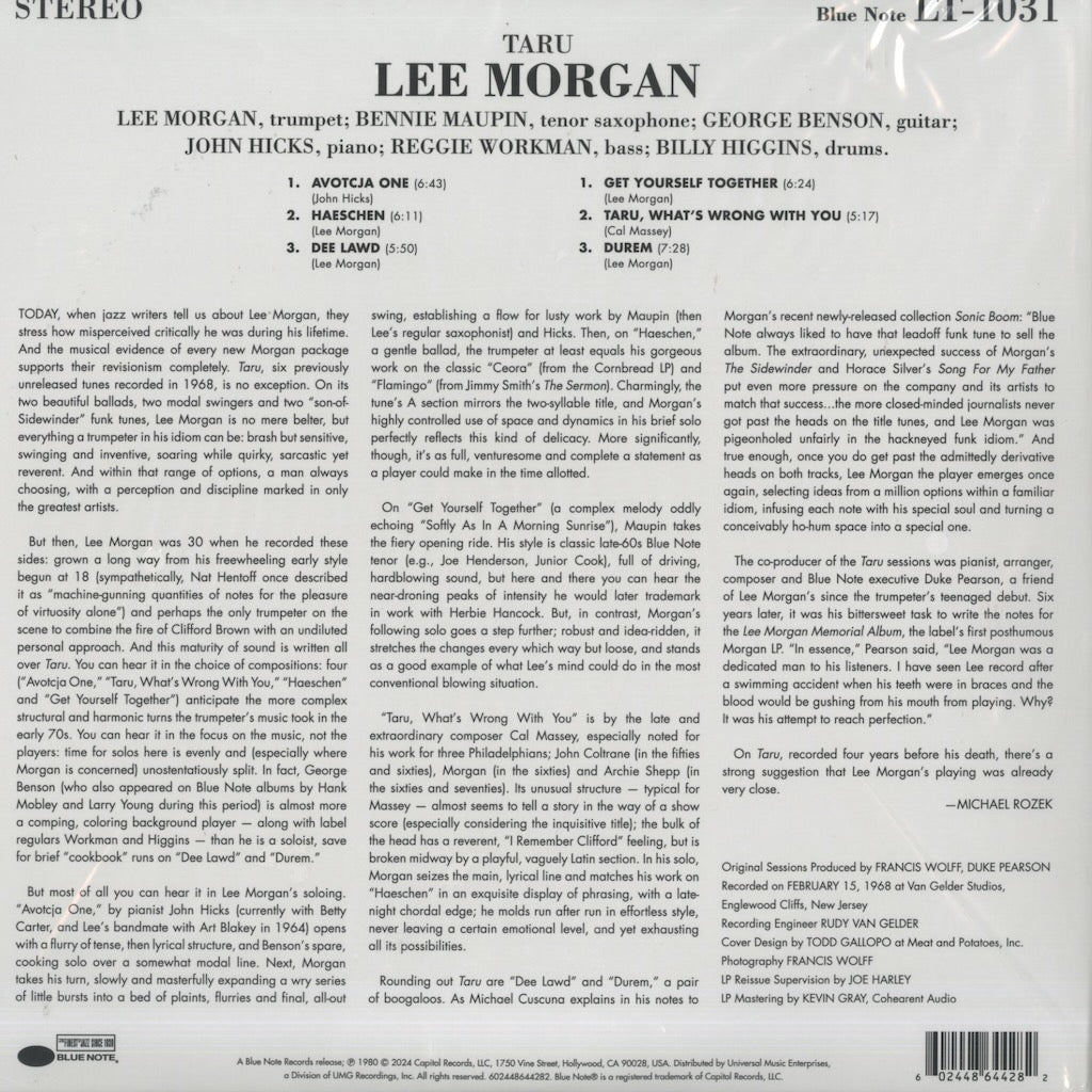 Lee Morgan / リー・モーガン / Taru -180g (LT-1031)