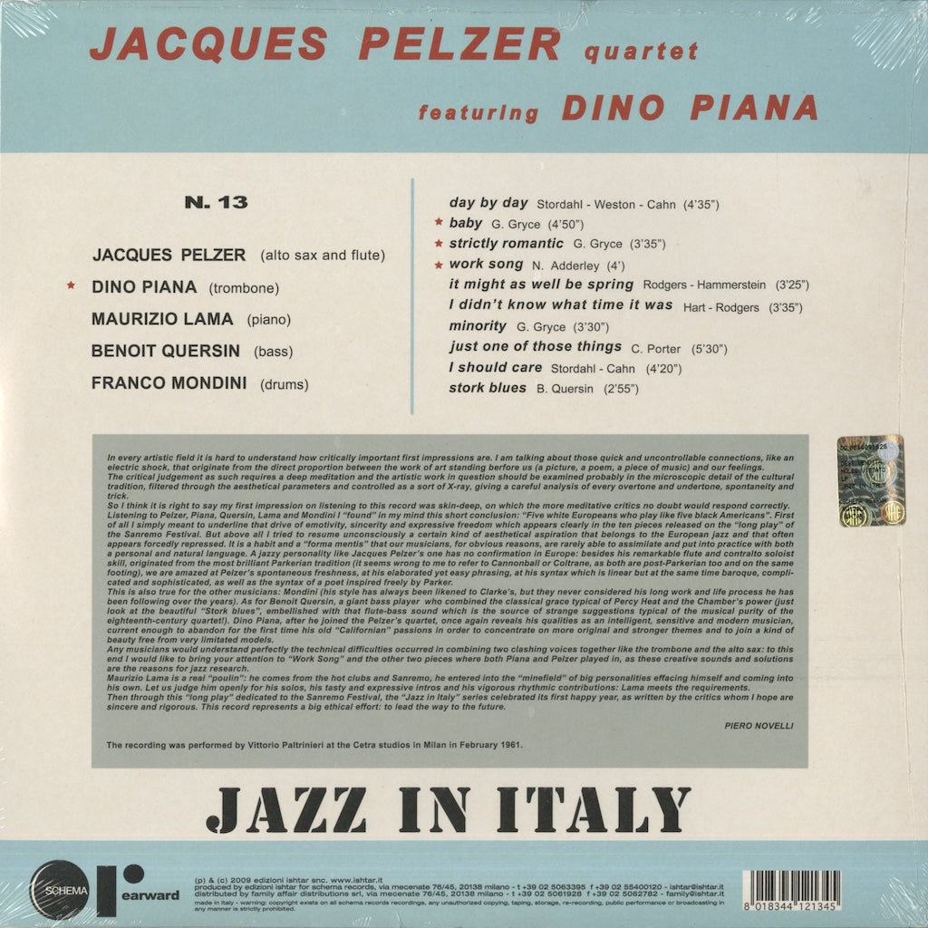 Jacques Pelzer Quartet / ジャック・ペルツァー・カルテット / Jacques Pelzer Quartet (1961) -180g (RW134LP)