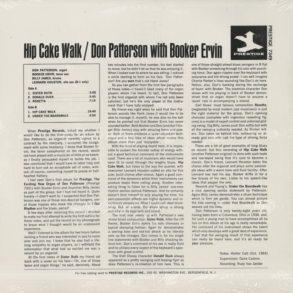 Don Patterson / ドン・パターソン / Hip Cake Walk (180g)