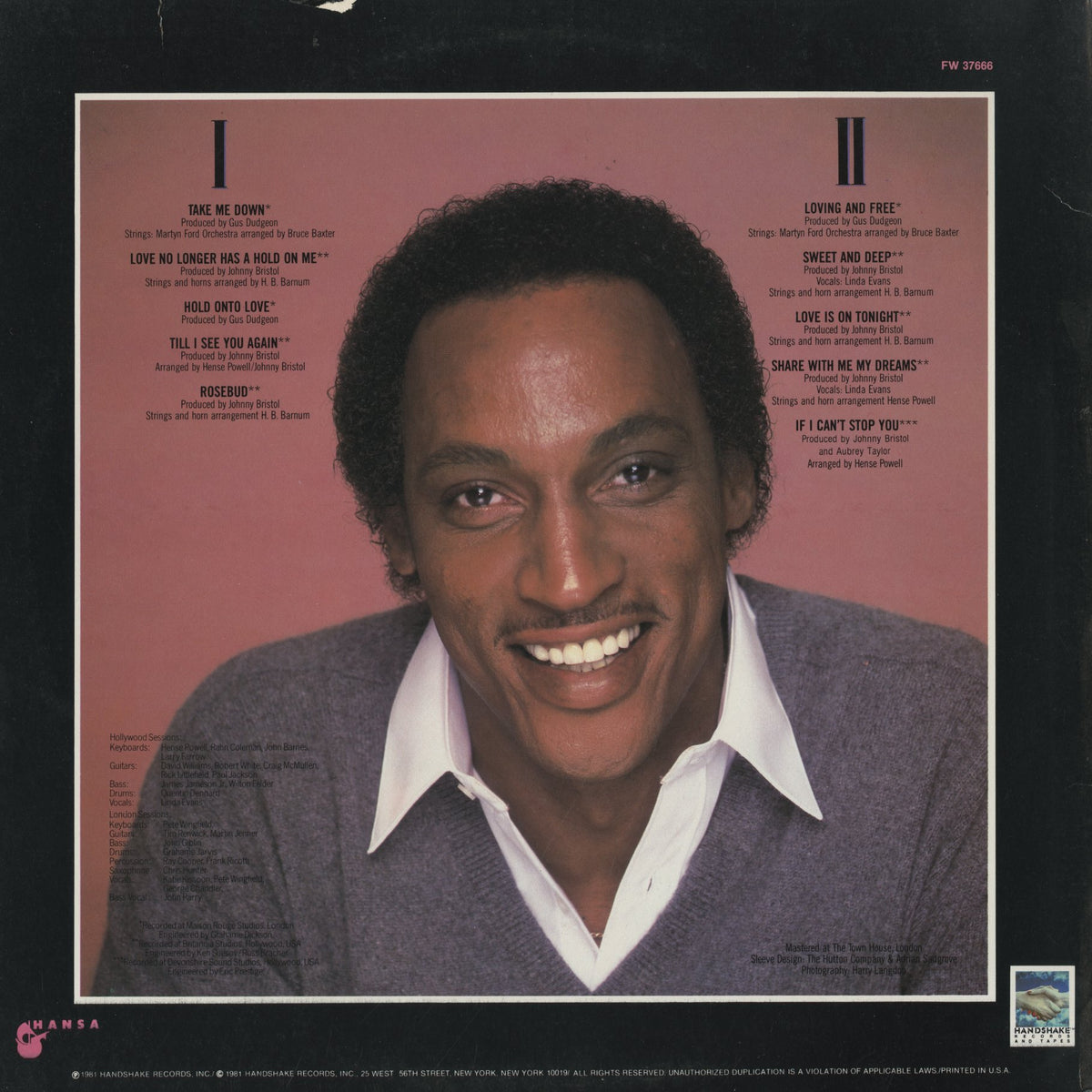 Johnny Bristol / ジョニー・ブリストル / Free To Be Me (FW37666)