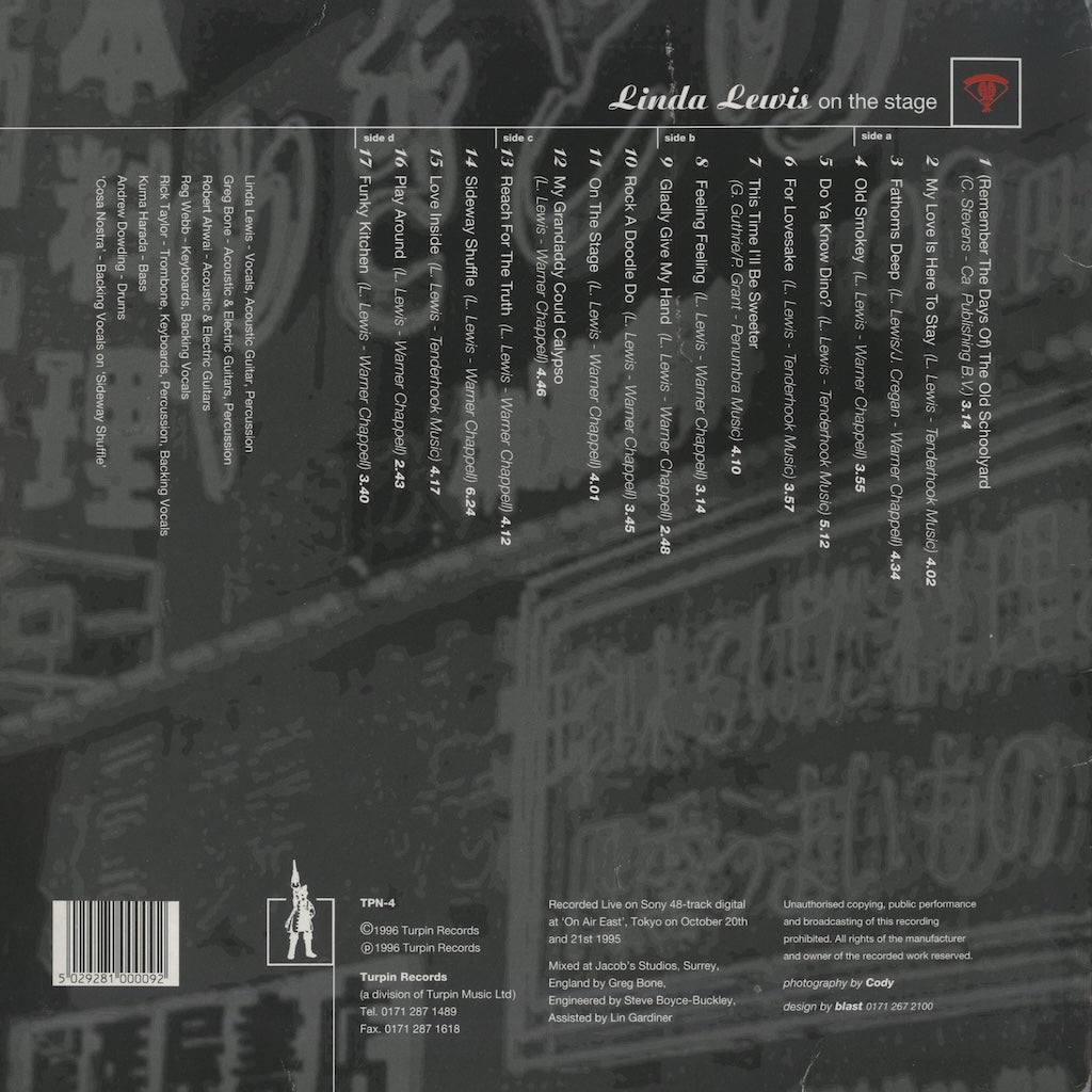 Linda Lewis / リンダ・ルイス / On The Stage Live in Japan -2LP (TPN4)