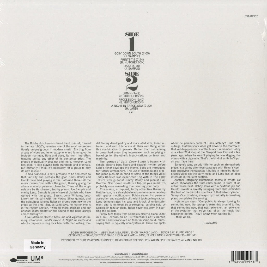 Bobby Hutcherson - San Francisco (4859548) Blue Note classic vinyl series back