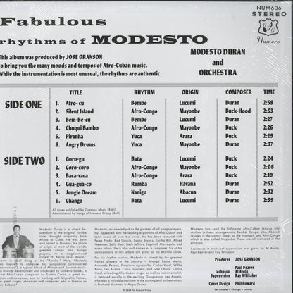 Modesto Duran - Fabulous Rhythms Of Modesto - Sangre De Chango (NUM606) 2024 US Numero｜新品LP back