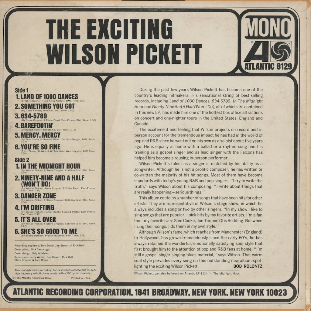 Wilson Pickett / ウィルソン・ピケット / The Exciting Wilson Pickett (8129)