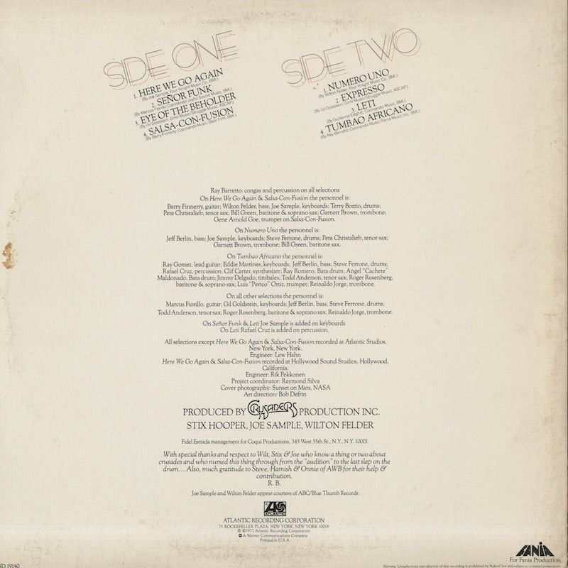 Ray Barretto / レイ・バレット / Eye Of The Beholder (SD 19140)