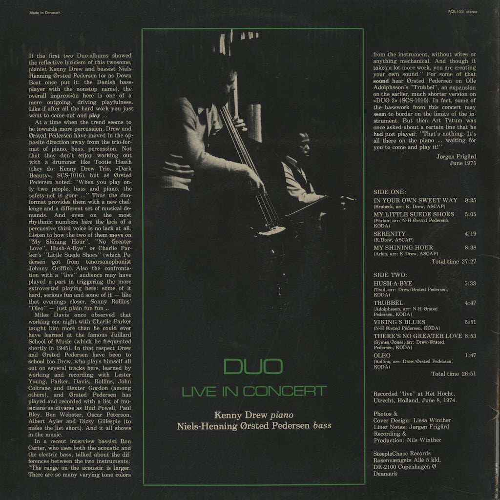 Kenny Drew / Niels-Henning Orsted Pedersen / Duo Live In Concert (SCS1031)