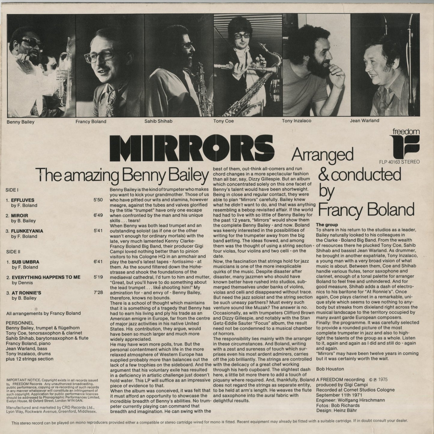 Benny Bailey / ベニー・ベイリー / Mirrors (FLP40163)