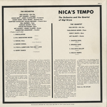 Gigi Gryce / ジジ・グライス / Nica's Tempo (SOPU3)