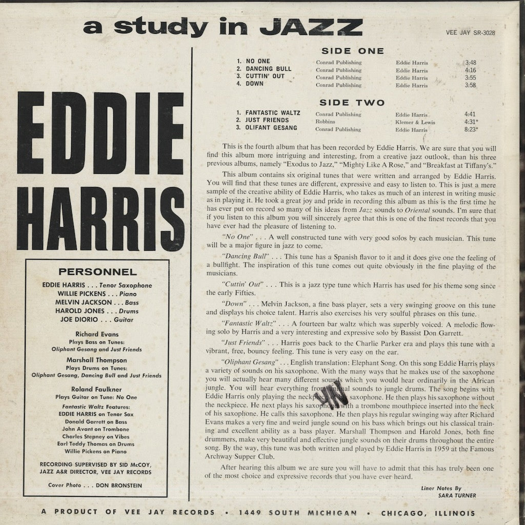 Eddie Harris / エディ・ハリス / A Study In Jazz (SR3028)