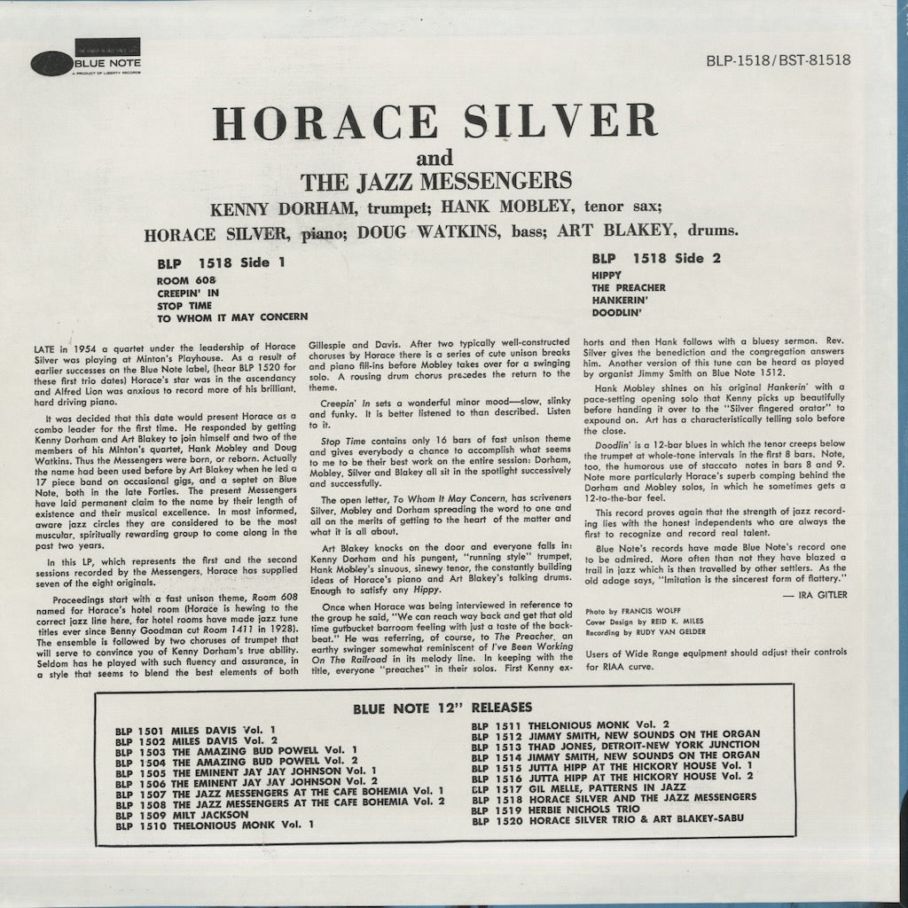 Horace Silver / ホレス・シルヴァー / Horace Silver and The Jazz Messengers (BST81518)