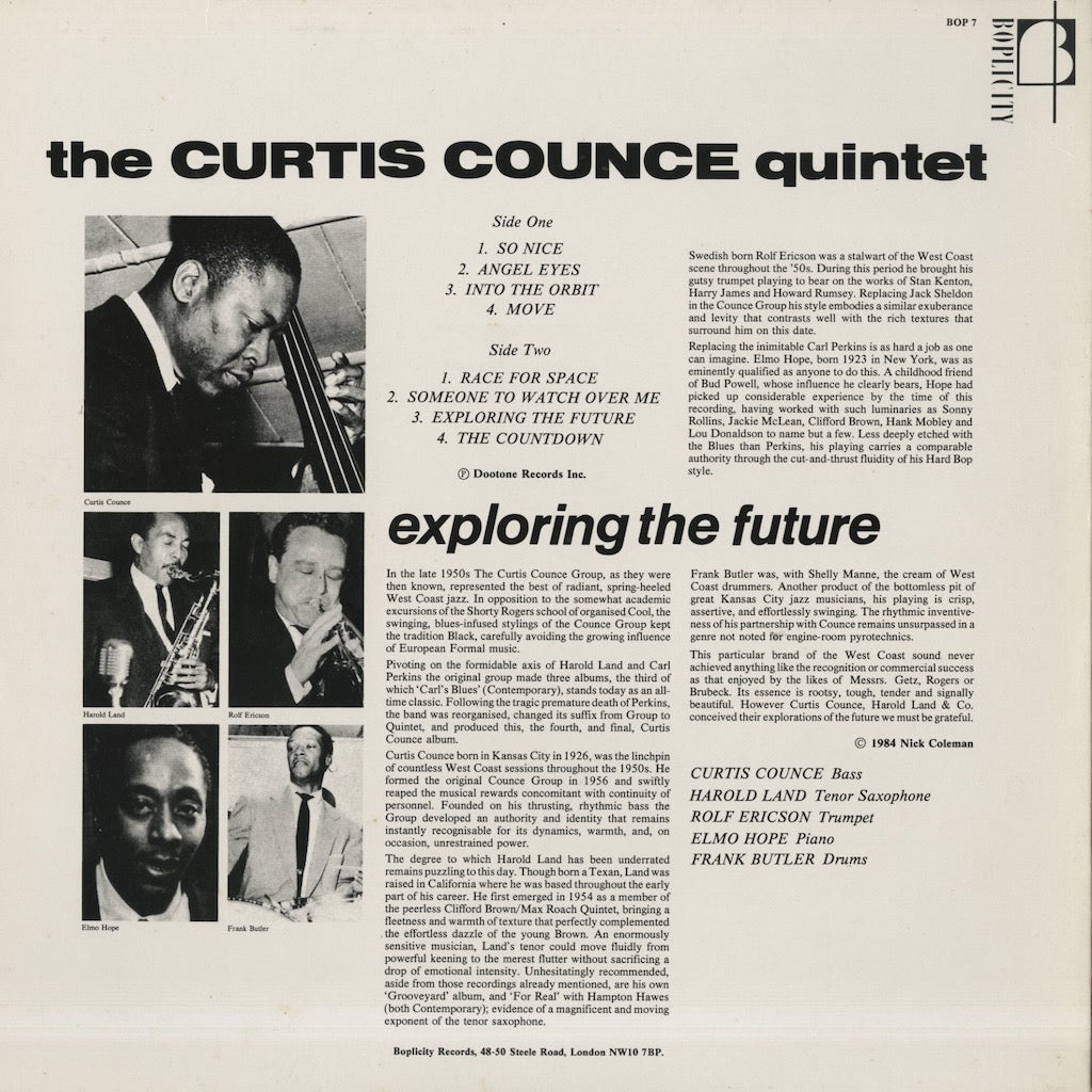 Curtis Counce / カーティス・カウンス / Exploring The Future (BOP7)
