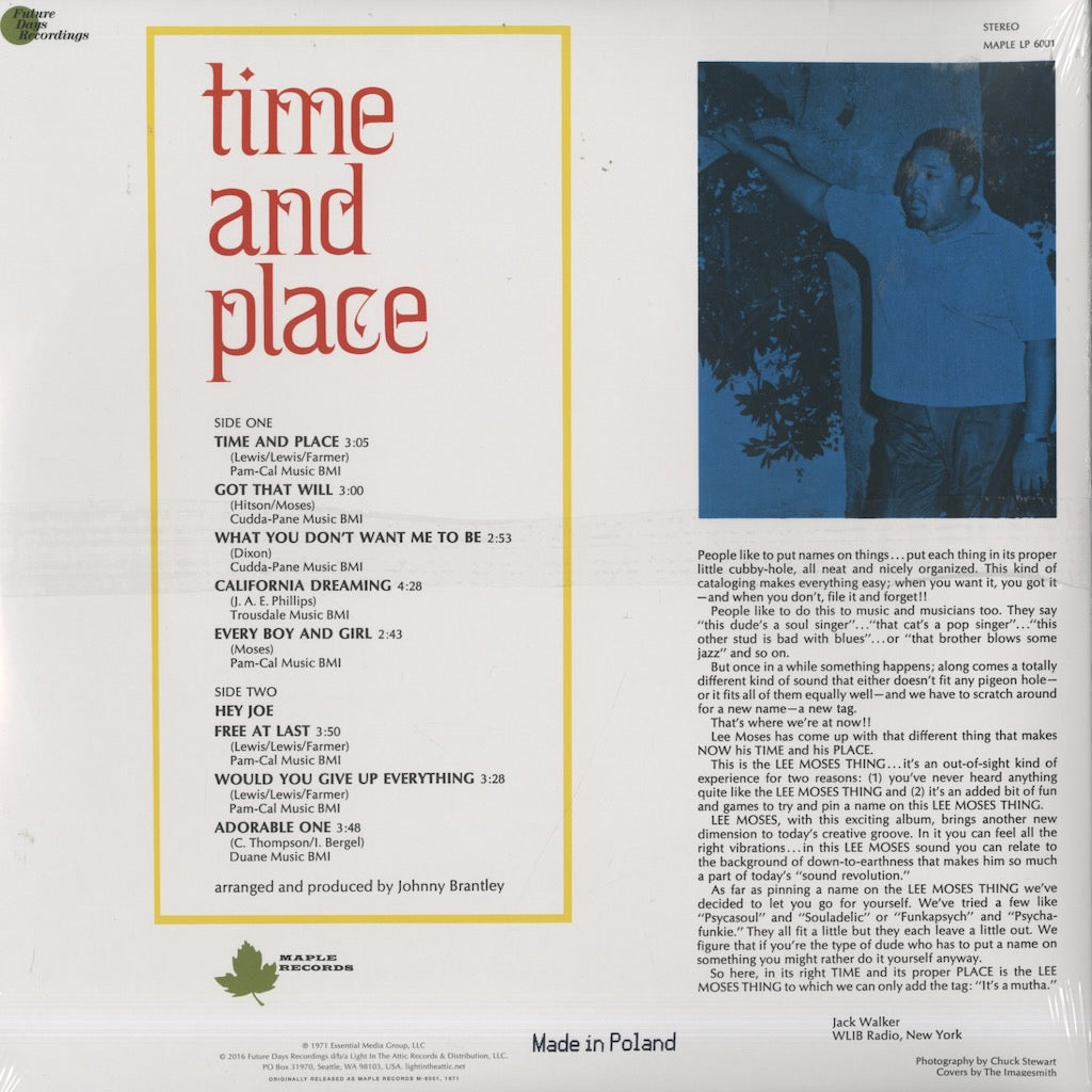 Lee Moses / リー・モーゼス / Time and Place (FDR630)