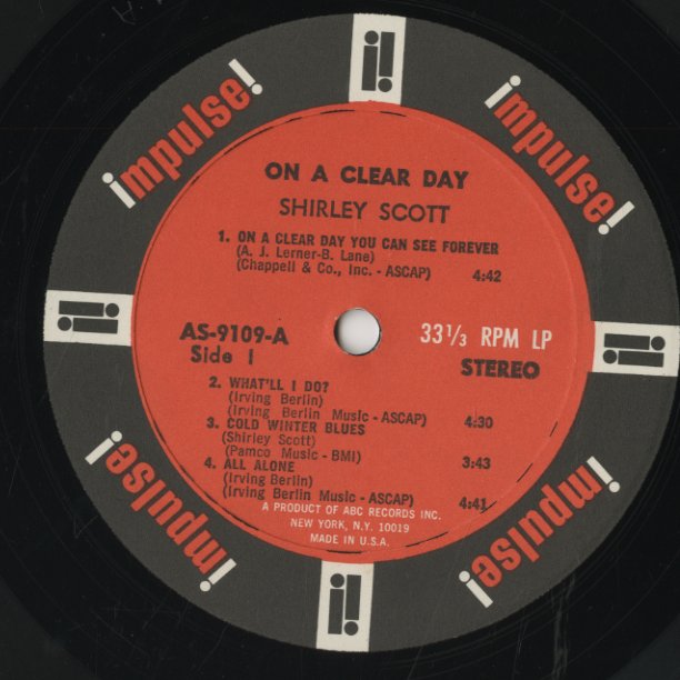 Shirley Scott / シャーリー・スコット / On A Clear Day (AS-9109)