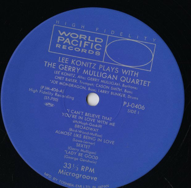 Lee Konitz / リー・コニッツ / Plays With The Gerry Mulligan Quartet (PJ-0406)
