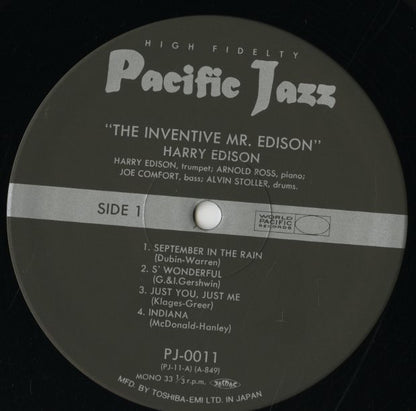 Harry Edison – The Inventive Mr. Edison (PJ-0011) LP 1992 JPN Pacific Jazz｜中古LP