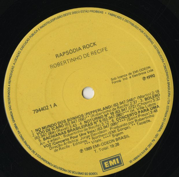 Robertinho De Recife / Rapsodia Rock (794402-1)