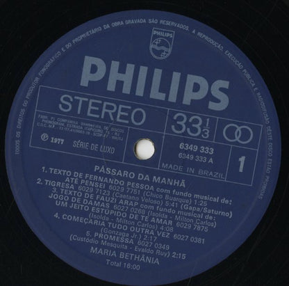 Maria Bethania / マリア・ベターニア / Passaro Da Manha (6349 333)