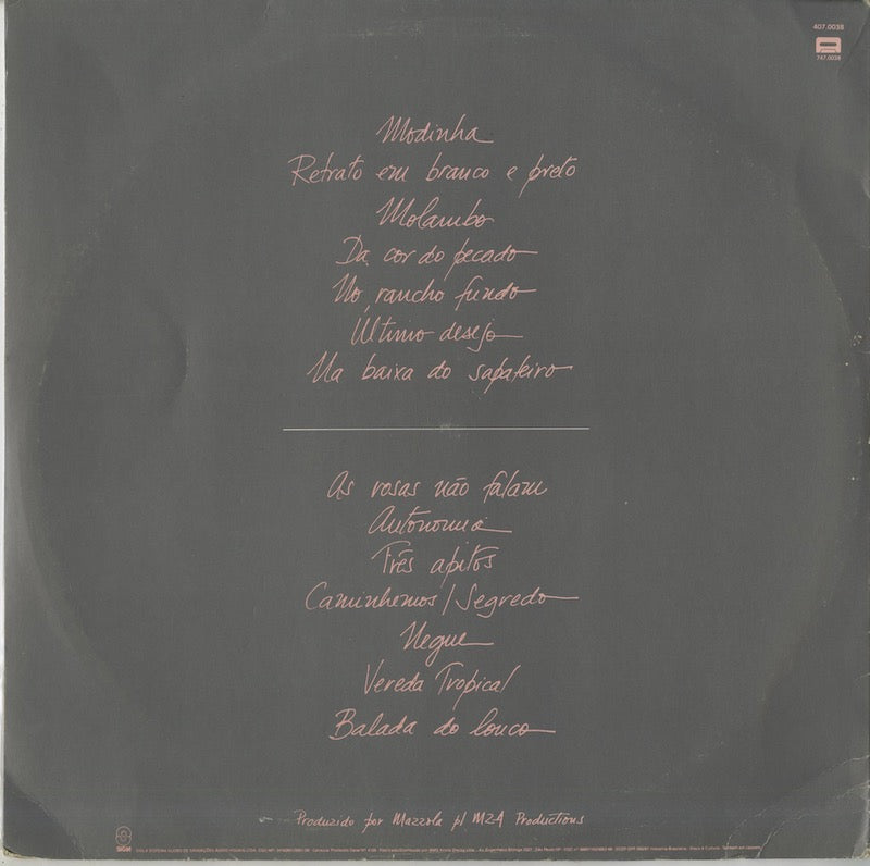 Ney Matogrosso & Rafael Rabello / ネイ・マトグロッソ ラファエル・ラベーロ / A Flor Da Pele (407.0038)