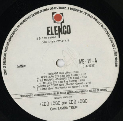 Edu Lobo / エドゥ・ロボ / Edu Lobo por Edu Lobo with the Tamba Trio (SFX-5039)