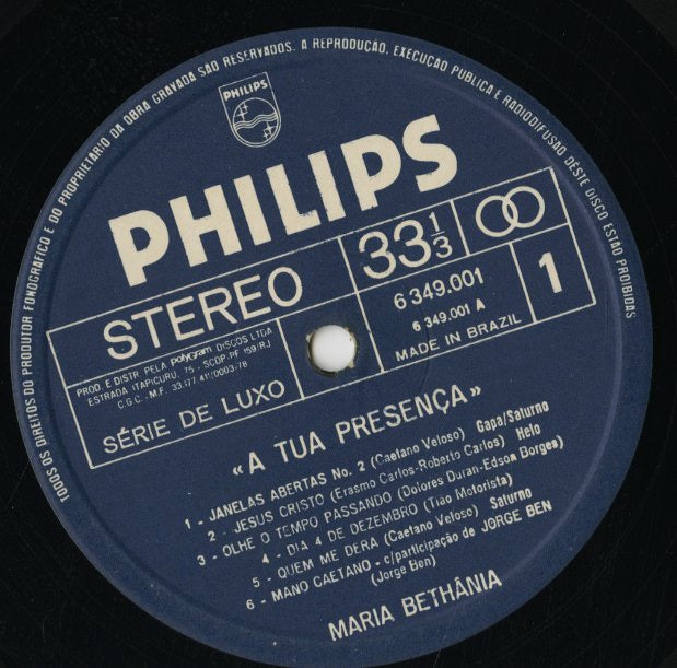 Maria Bethania / マリア・ベターニア / A Tua Presenca... (6349001)