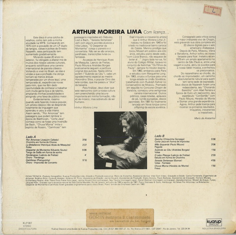 Arthur Moreira Lima / Com Licenca... (KLP-007)