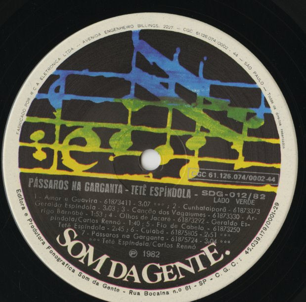 Tete Espindola / Passaros Na Garganta (SDG-012/82)