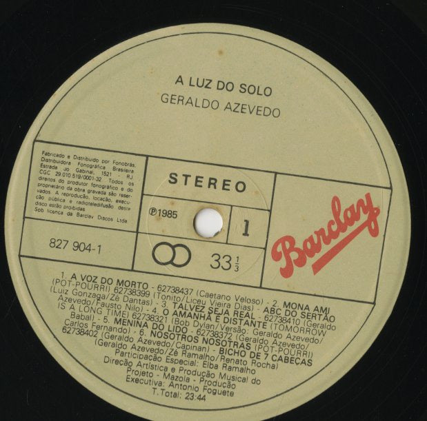 Geraldo Azevedo / A Luz Do Solo (827904)