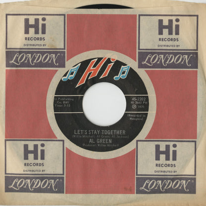 Al Green / アル・グリーン / Let's Stay Together / Tomorrow's Dream -7 (45-2202)