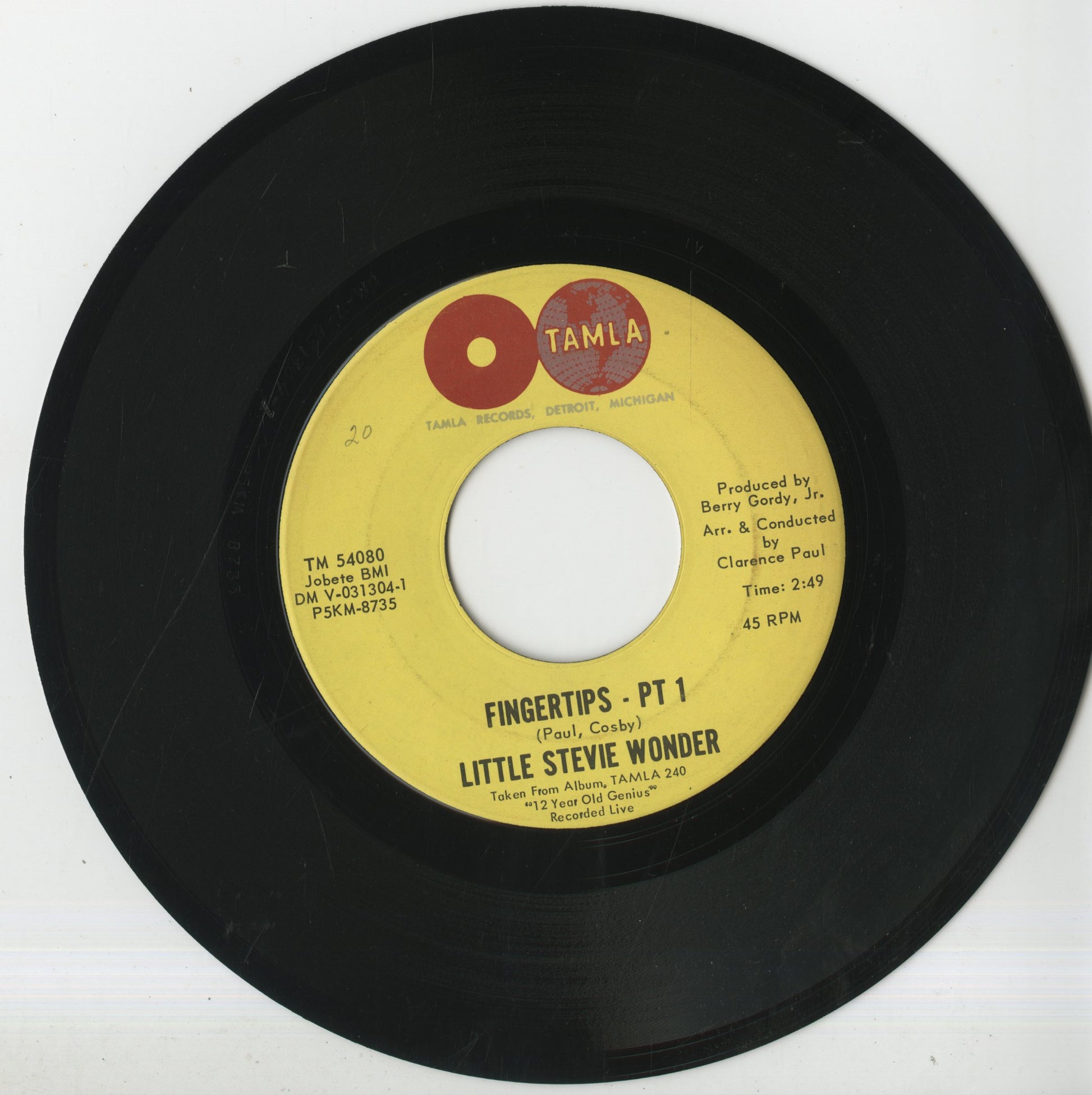 Stevie Wonder - Fingertips (part1&2) (T 54080) 1963 US Tamla｜中古7" スティーヴィ・ワンダー