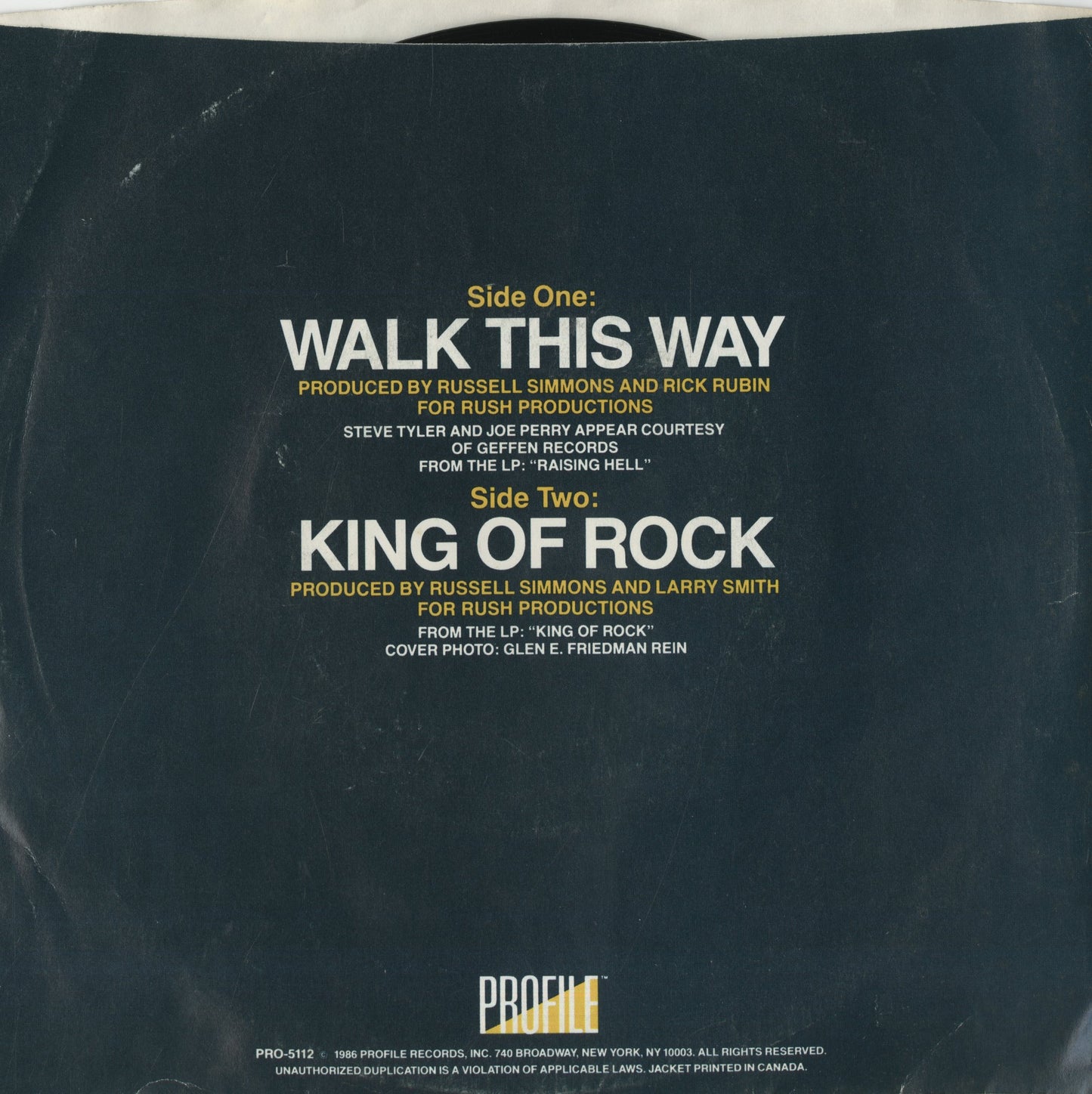 RUN DMC / Walk This Way / My Adidas -7 (PRO-7112)