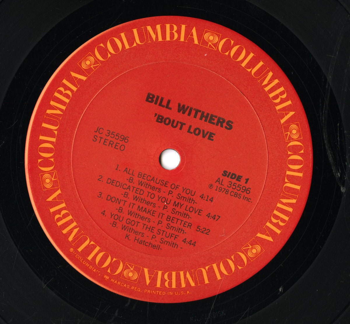 Bill Withers / ビル・ウィザース / 'Bout Love (JC 35596)
