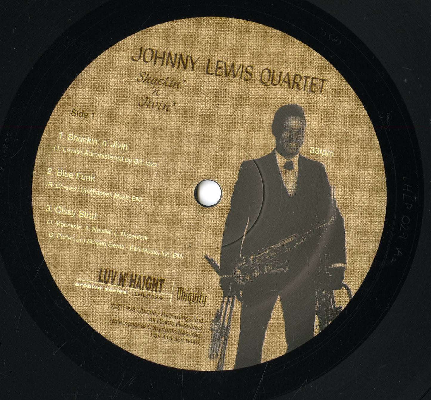 Johnny Lewis Quartet - Shuckin' 'N Jivin' (LHLP029) 1998 US Luv N' Haight｜中古LP