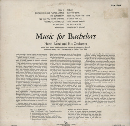 Henri Rene And His Orchestra / アンリ・レネ / Music For Bachelors(LPM-1046)