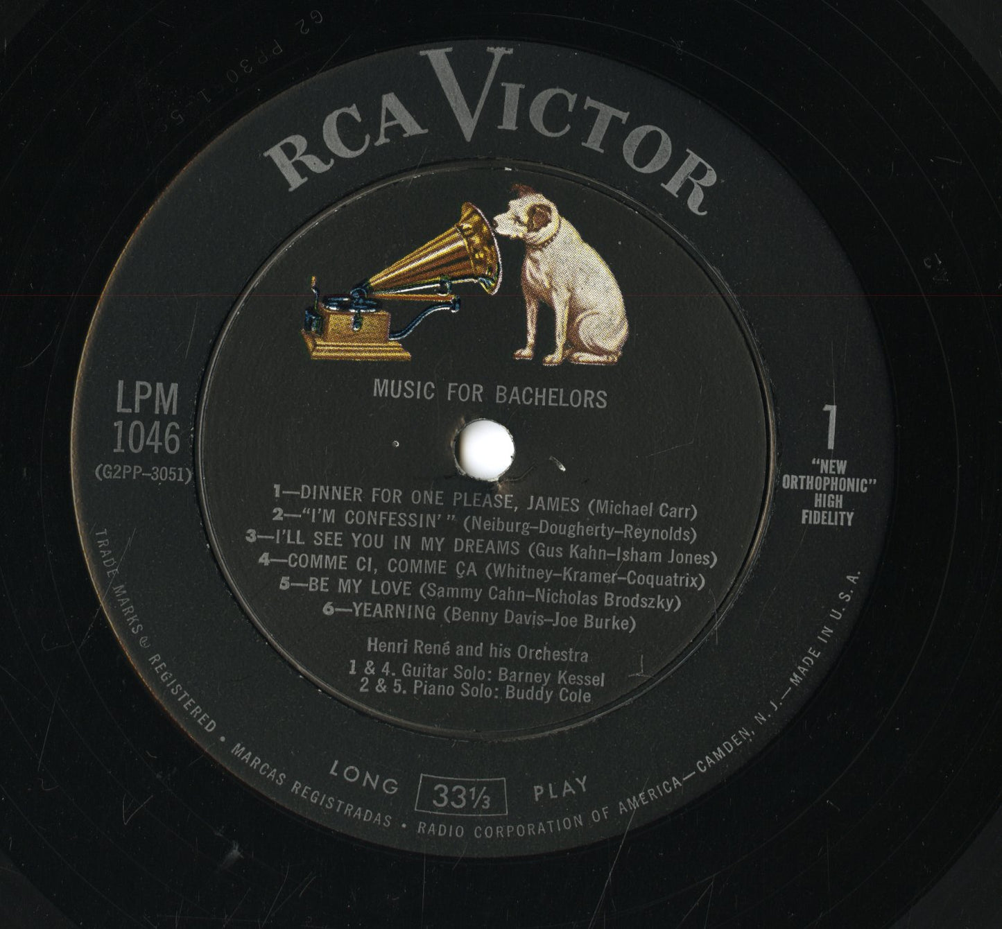 Henri Rene And His Orchestra / アンリ・レネ / Music For Bachelors(LPM-1046)
