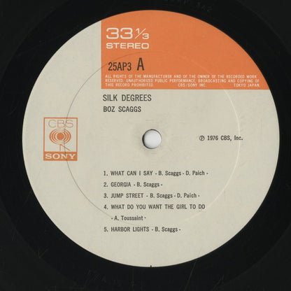 Boz Scaggs - Silk Degrees (25 AP3) LP 1976 JPN CBS Sony｜中古LP