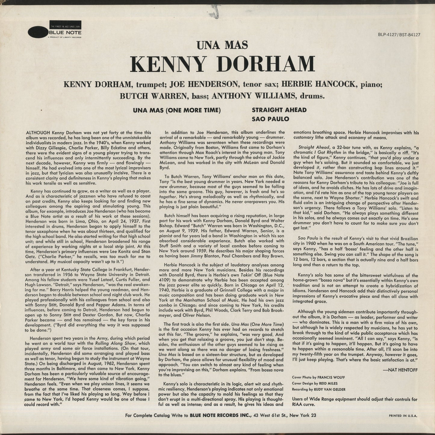 Kenny Dorham / ケニー・ドーハム / Una Mas (BST84127)
