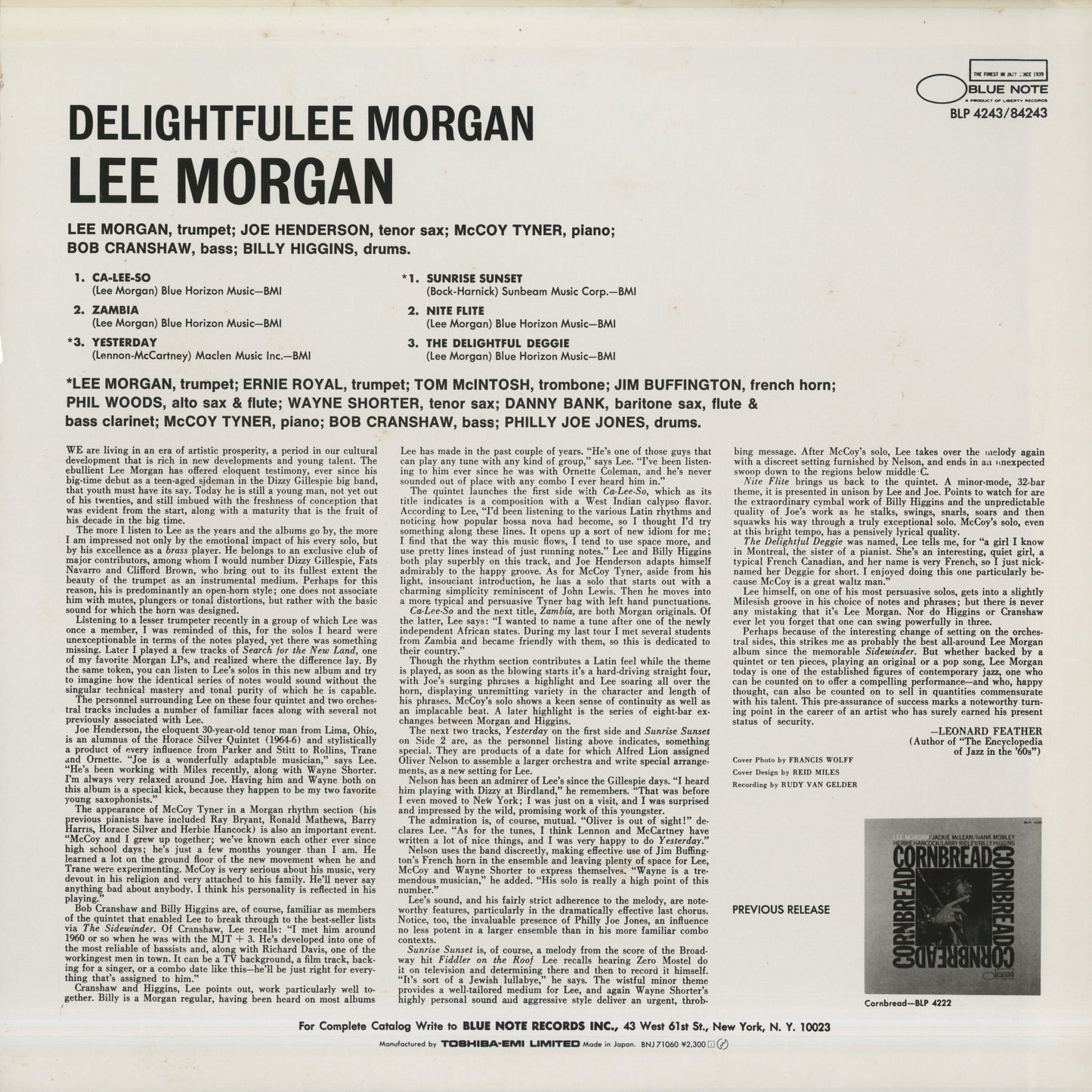 Lee Morgan / リー・モーガン / Delightfulee (BNJ 71060)