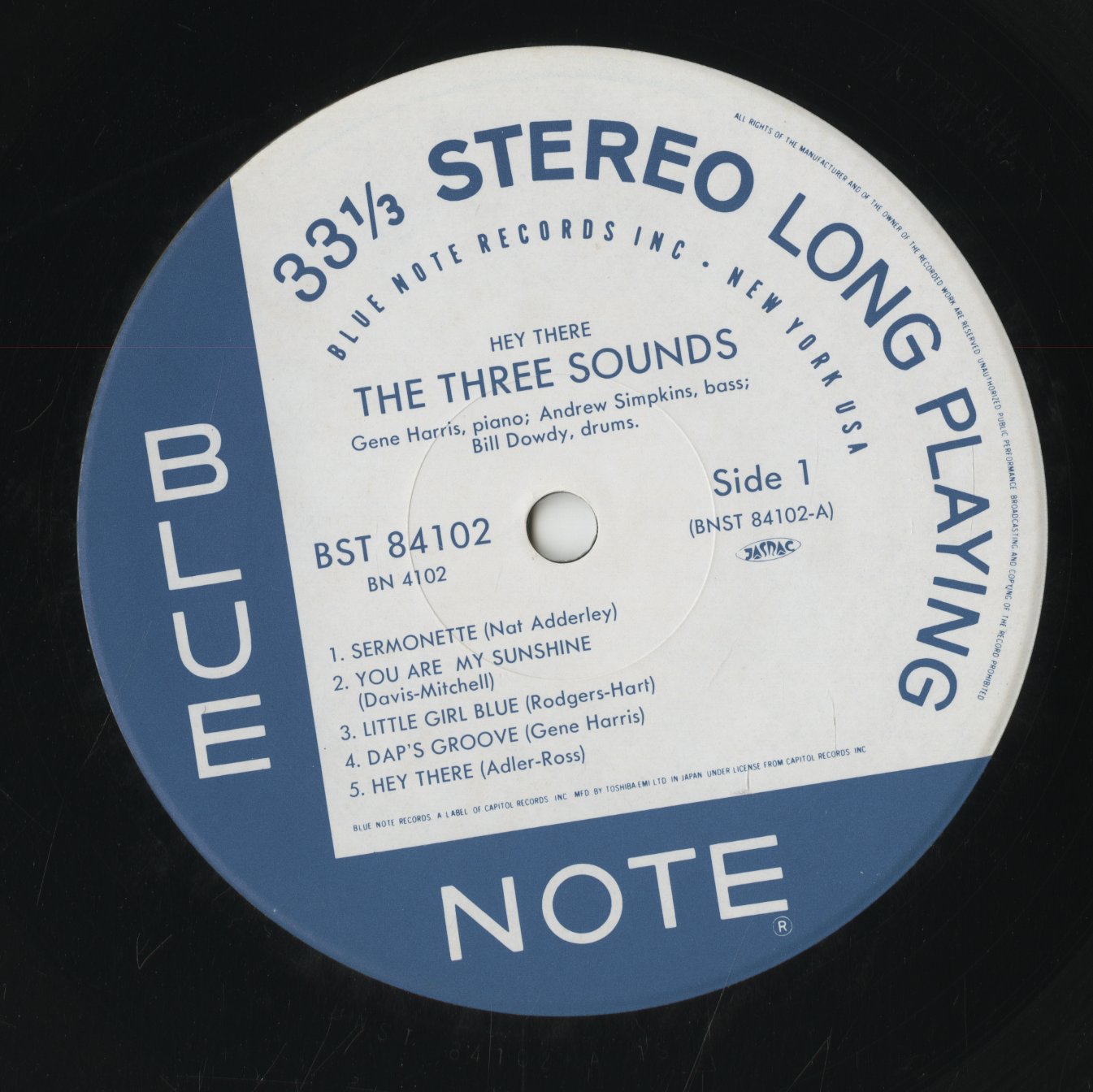 The Three Sounds - Hey There! (BN 4102) LP 1991 JPN Blue Note｜中古LP