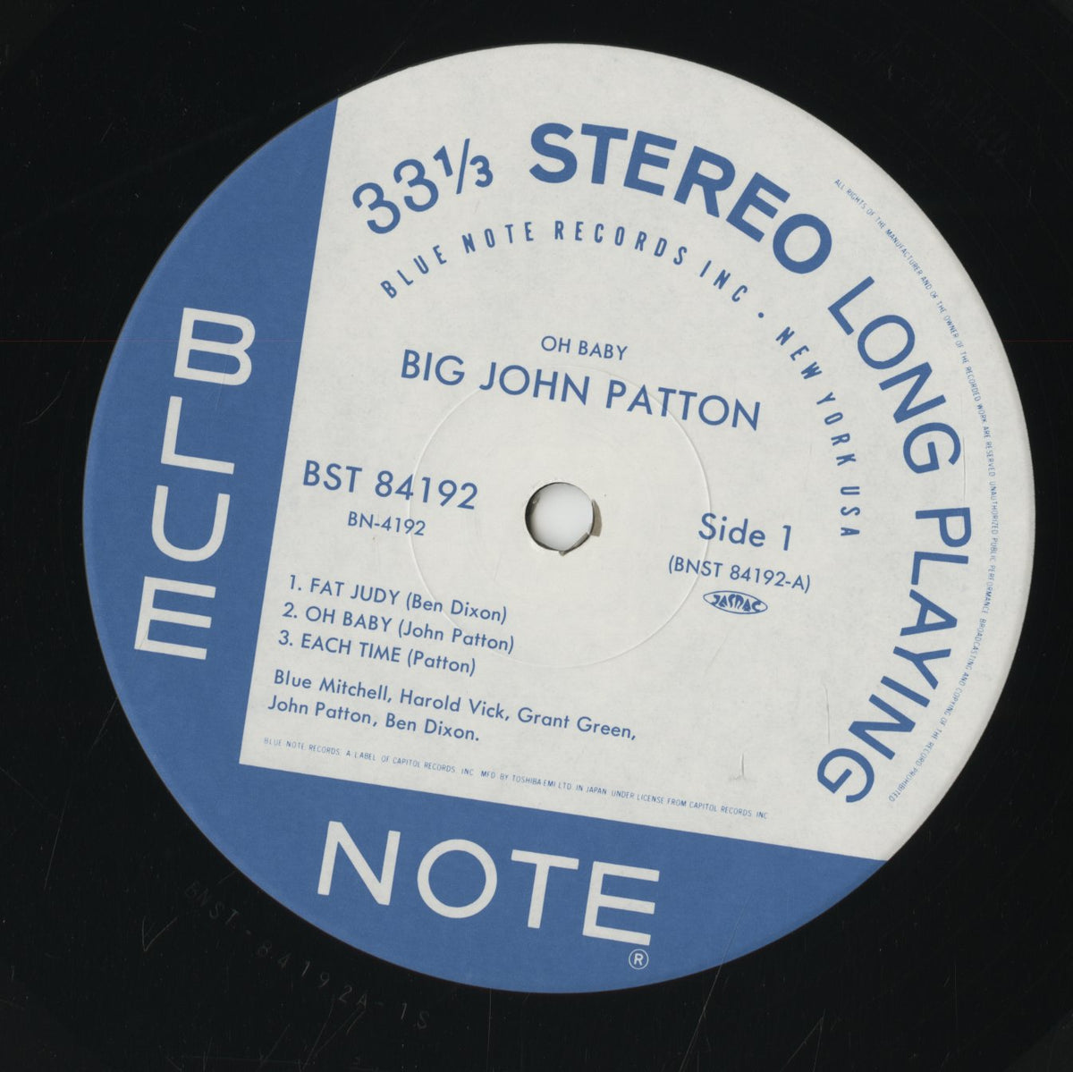 Big John Patton - Oh Baby! (BN 4192) LP 1993 JPN Blue Note｜中古LP